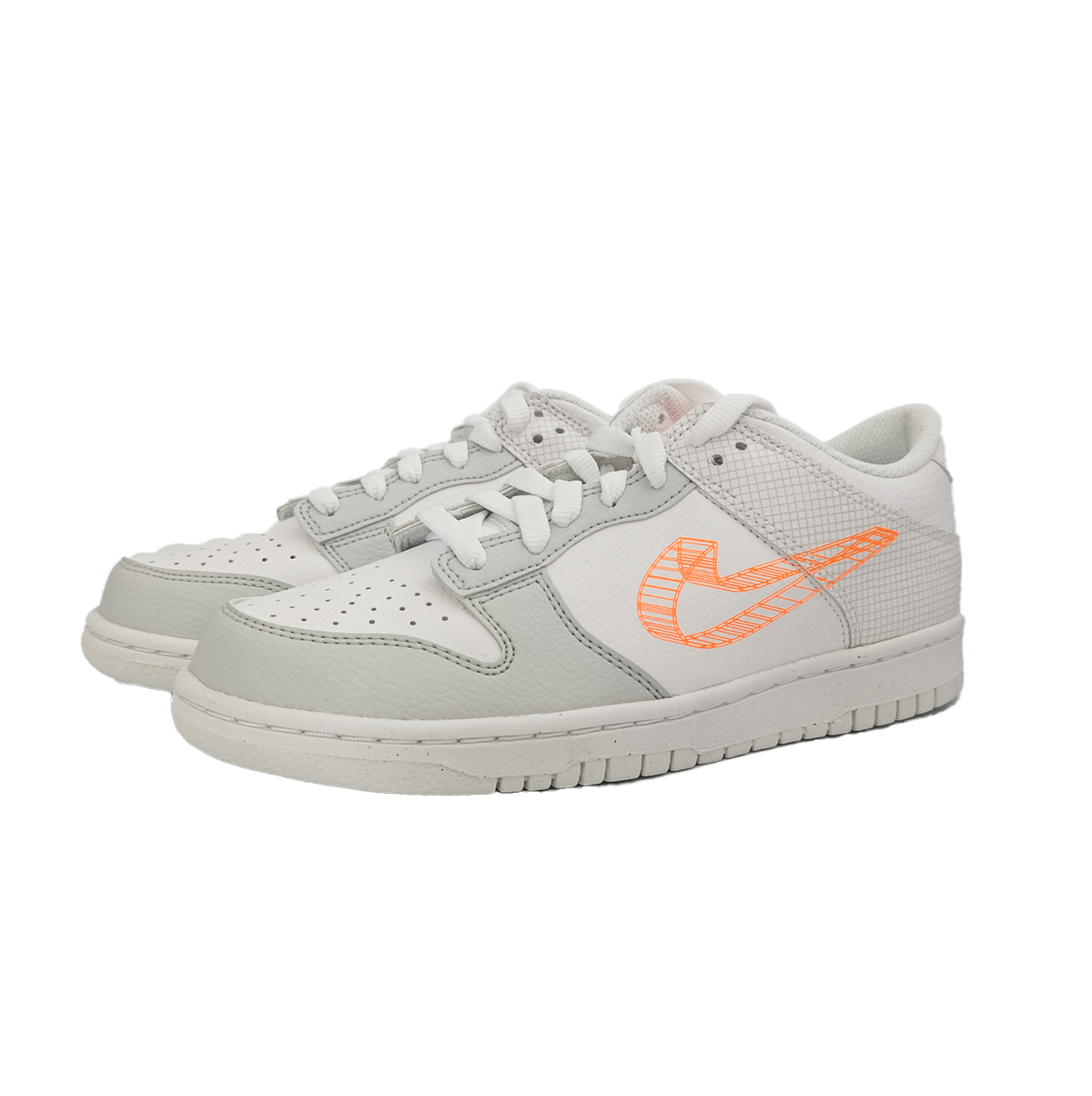 Nike Dunk Low SE 3D Swoosh Pure Platinum Total Orange (GS) DR0171-100